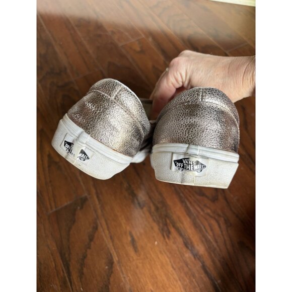 Vans Metallic Gold Slip-On Shoes Mens 8 / Womens 9.5 Classic Skate Sneaker - Picture 4 of 5